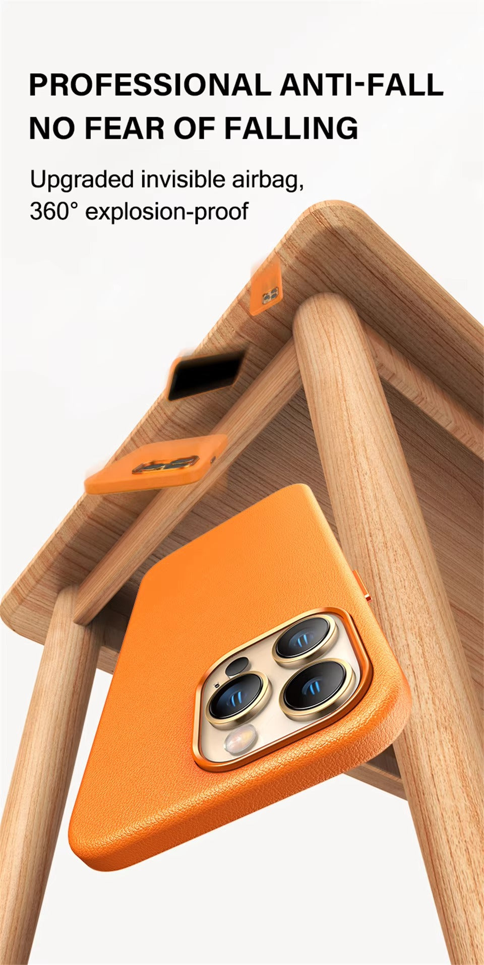 Premium Genuine Leather iPhone Case – 360° Full Protection, Luxury Armor Shell, Stylish & Durable Back Cover Case for iPhone