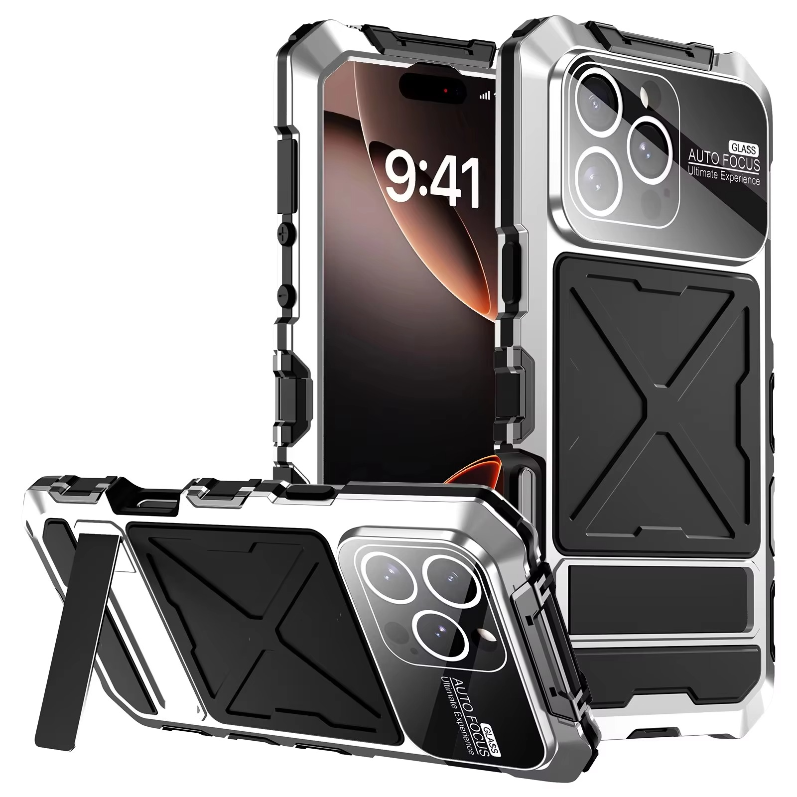 Robust Apple iPhone Case, MagSafe Compatible, Camera Lens and Screen Protection, Ultra Thin, Shockproof, Magnetic, Full All Around Protection, 360 Metal Lock Glass Cover