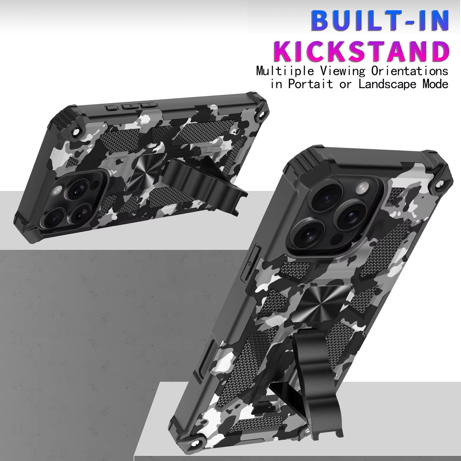 Robust Apple iPhone Case, MagSafe Compatible, Camera Lens and Screen Protection, Ultra Thin, Shockproof, Magnetic, Full All Around Protection, Camouflage Armor Cover