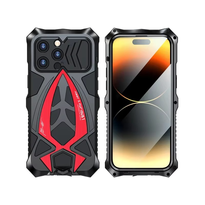 Robust Apple iPhone Case, MagSafe Compatible, Camera Lens and Screen Protection, Ultra Thin, Shockproof, Magnetic, Full All Around Protection, Heavy Armor Metal Cover