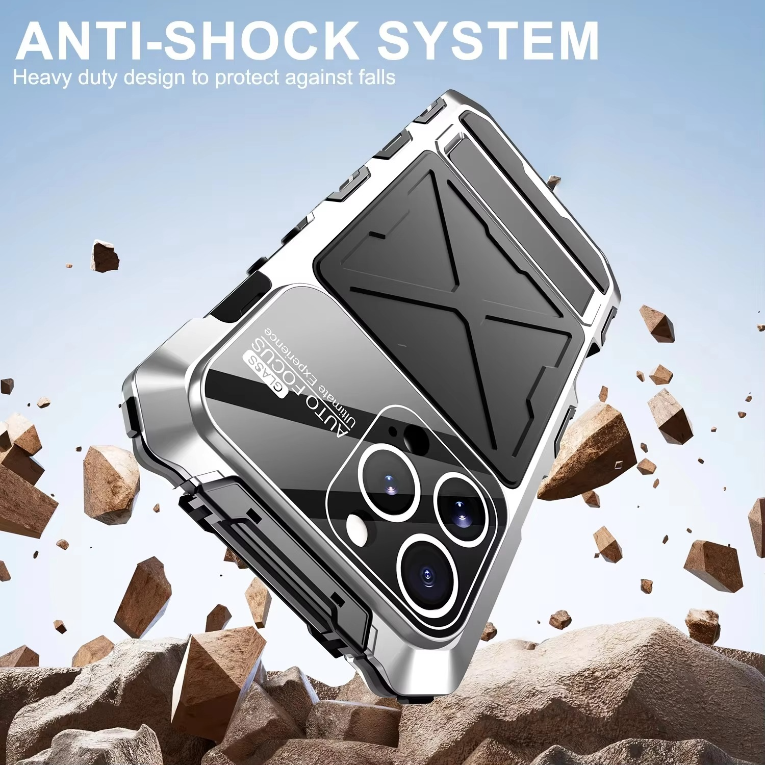 Robust Apple iPhone Case, MagSafe Compatible, Camera Lens and Screen Protection, Ultra Thin, Shockproof, Magnetic, Full All Around Protection, 360 Metal Lock Glass Cover