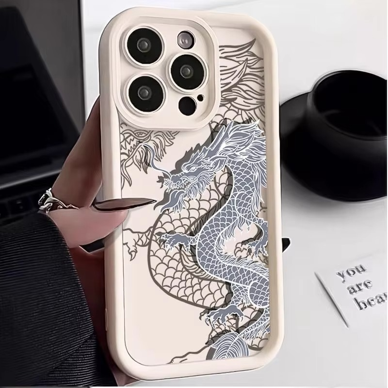 Luxury Apple iPhone Case, MagSafe Compatible, Camera Lens and Screen Protection, Ultra Thin, Shockproof, Magnetic, Full All Around Protection, Eastern Dragon Silicone Cover