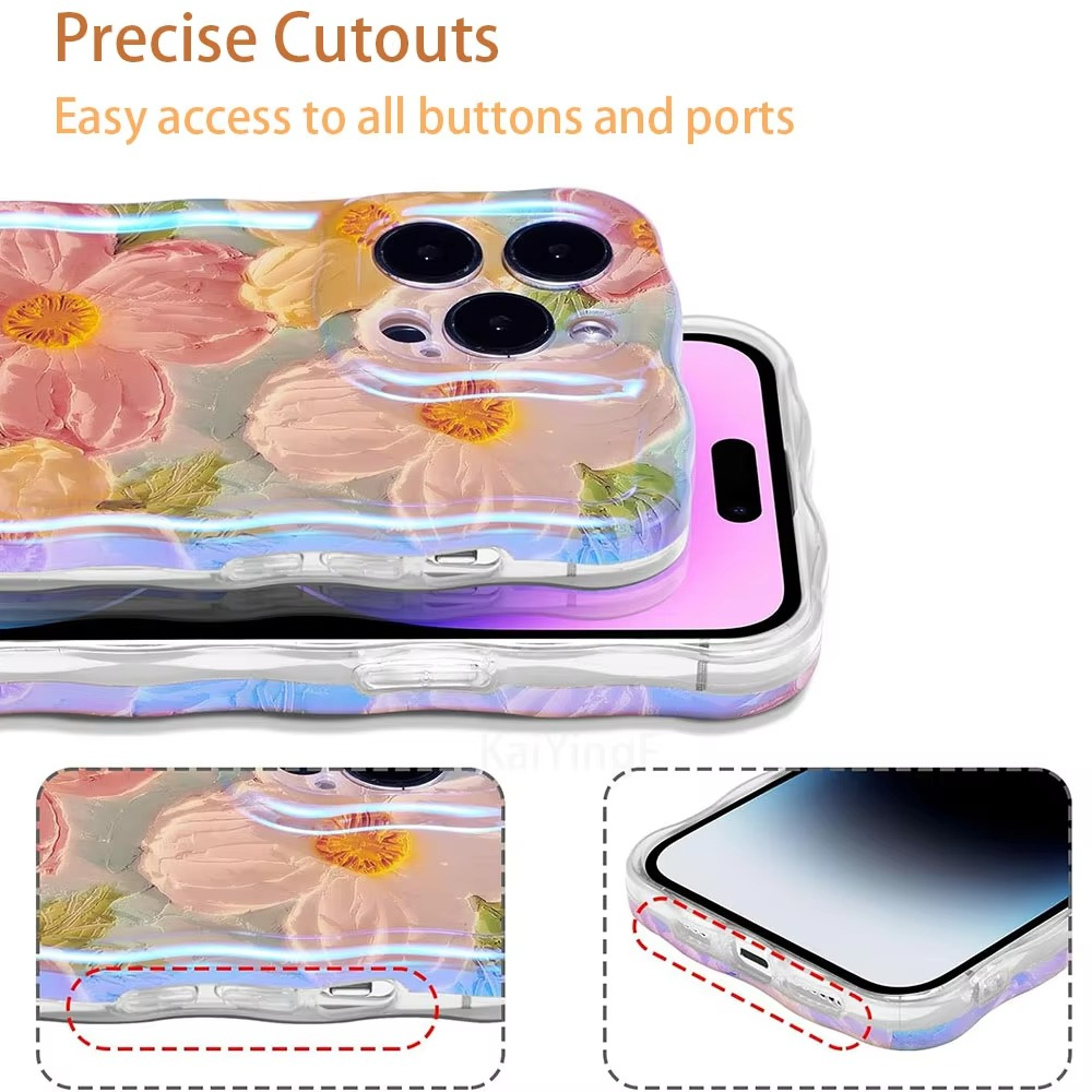 Premium Apple iPhone Case, MagSafe Compatible, Camera Lens and Screen Protection, Ultra Thin, Shockproof, Magnetic, Full All Around Protection, Laser Flower Bumper Case