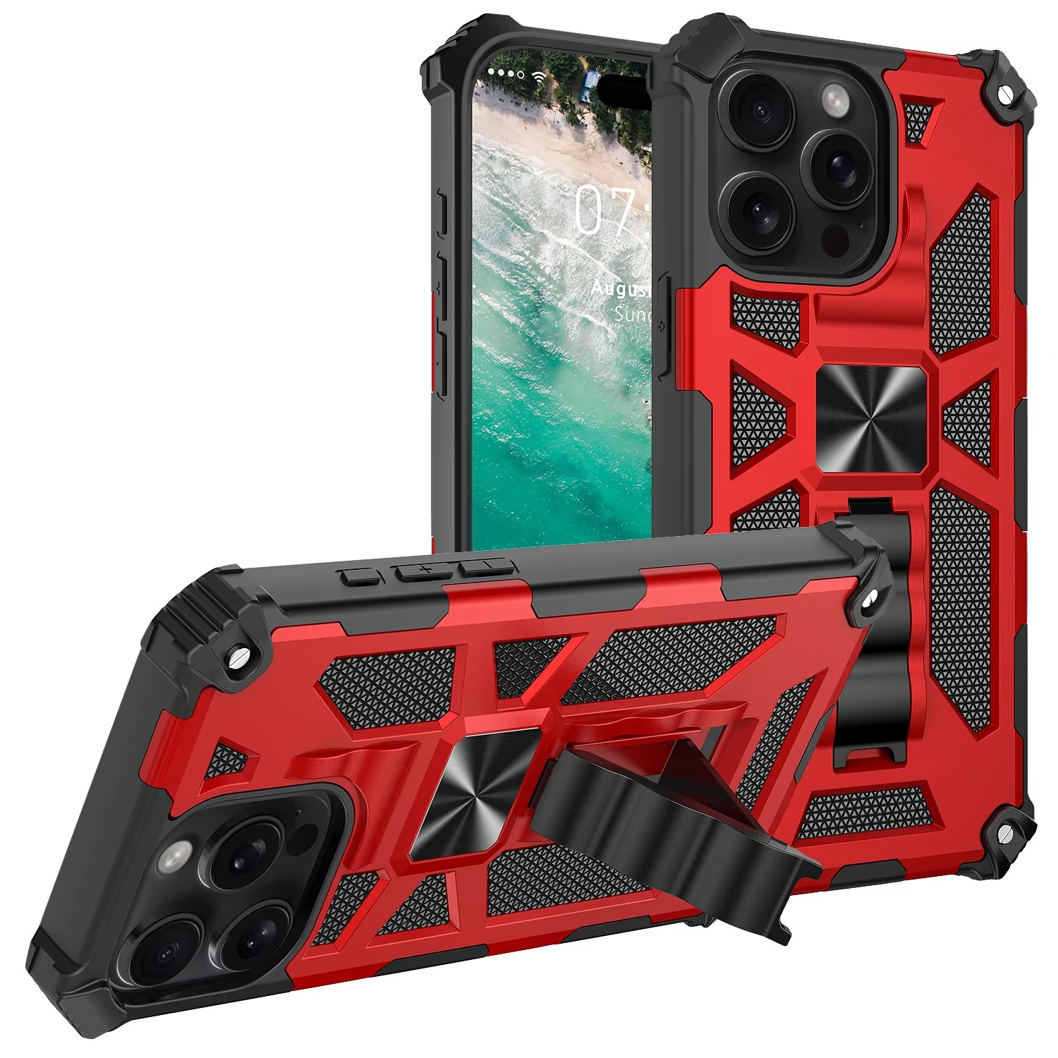 Robust Apple iPhone Case, MagSafe Compatible, Camera Lens and Screen Protection, Ultra Thin, Shockproof, Magnetic, Full All Around Protection, Camouflage Armor Cover