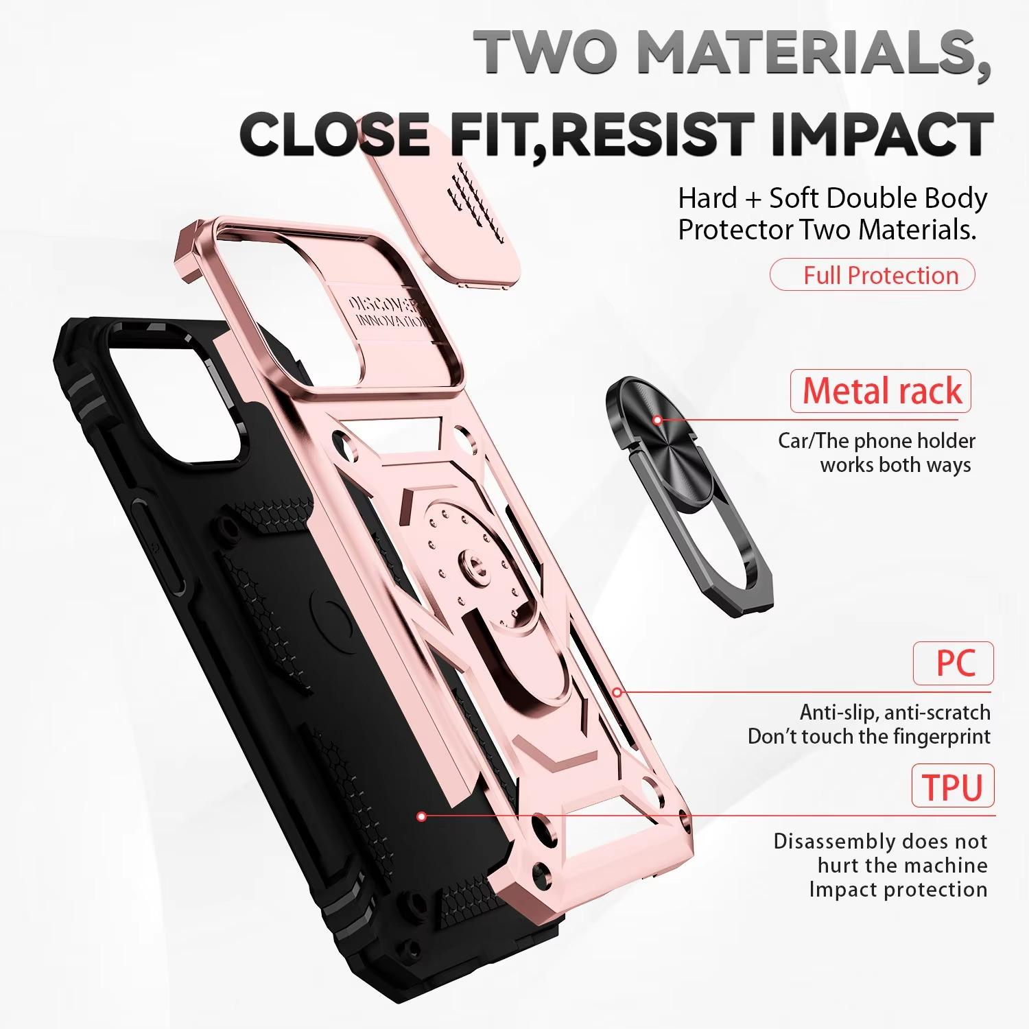 Robust Apple iPhone Case, MagSafe Compatible, Camera Lens and Screen Protection, Ultra Thin, Shockproof, Magnetic, Full All Around Protection, 360 Ring Car Mount Cover