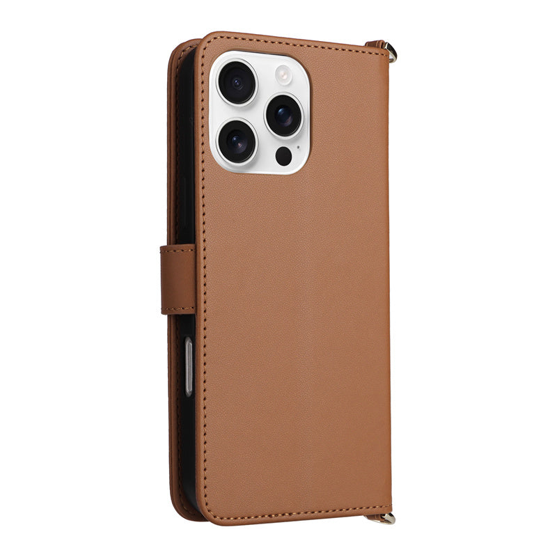 Luxury Crossbody Wallet iPhone Case – Fashion Shoulder Strap, Magnetic Closure, Card Holder and Premium Protection for iPhone