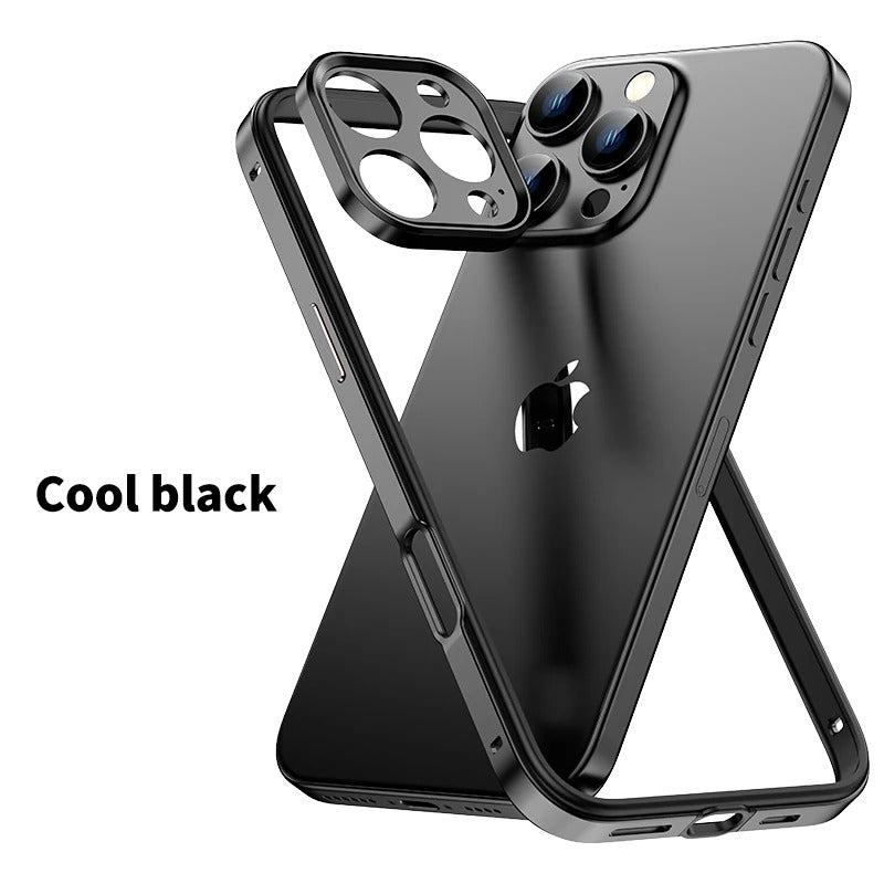 Luxury Hybrid Metal iPhone Case - Camera Protection, Silicone Frame, Aluminum Heat-Dissipating Bumper, | Case for iPhone
