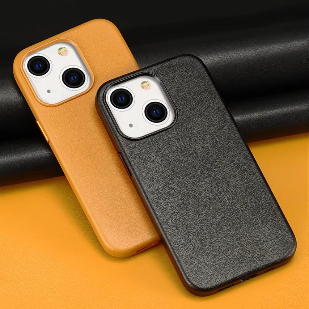 Premium Genuine Leather iPhone Case – 360° Full Protection, Luxury Armor Shell, Stylish & Durable Back Cover Case for iPhone