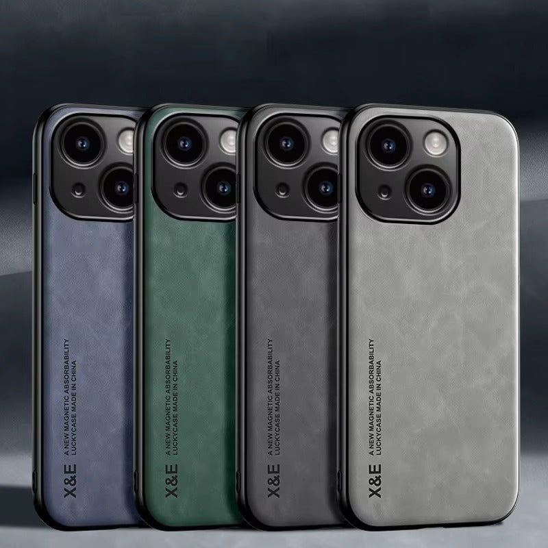 Luxury Magnetic Leather MagSafe iPhone Case – Wireless Charging, Shockproof & Stylish Protection | Case for iPhone