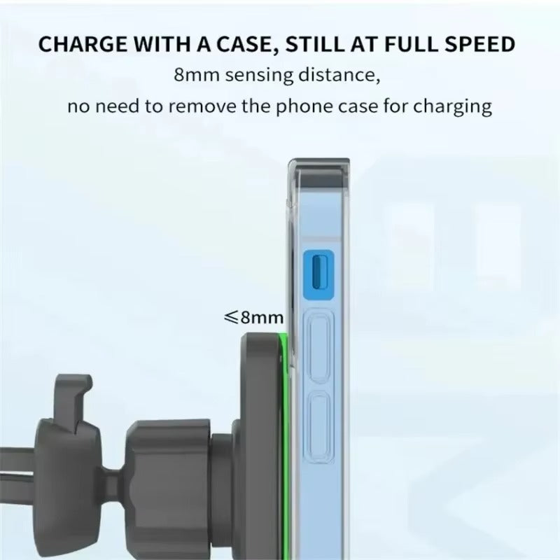 Premium 30W Magnetic Wireless Car Charger – Fast Charging Phone Mount for Air Vent, MagSafe Compatible, Auto-Align, 360° Adjustable Holder