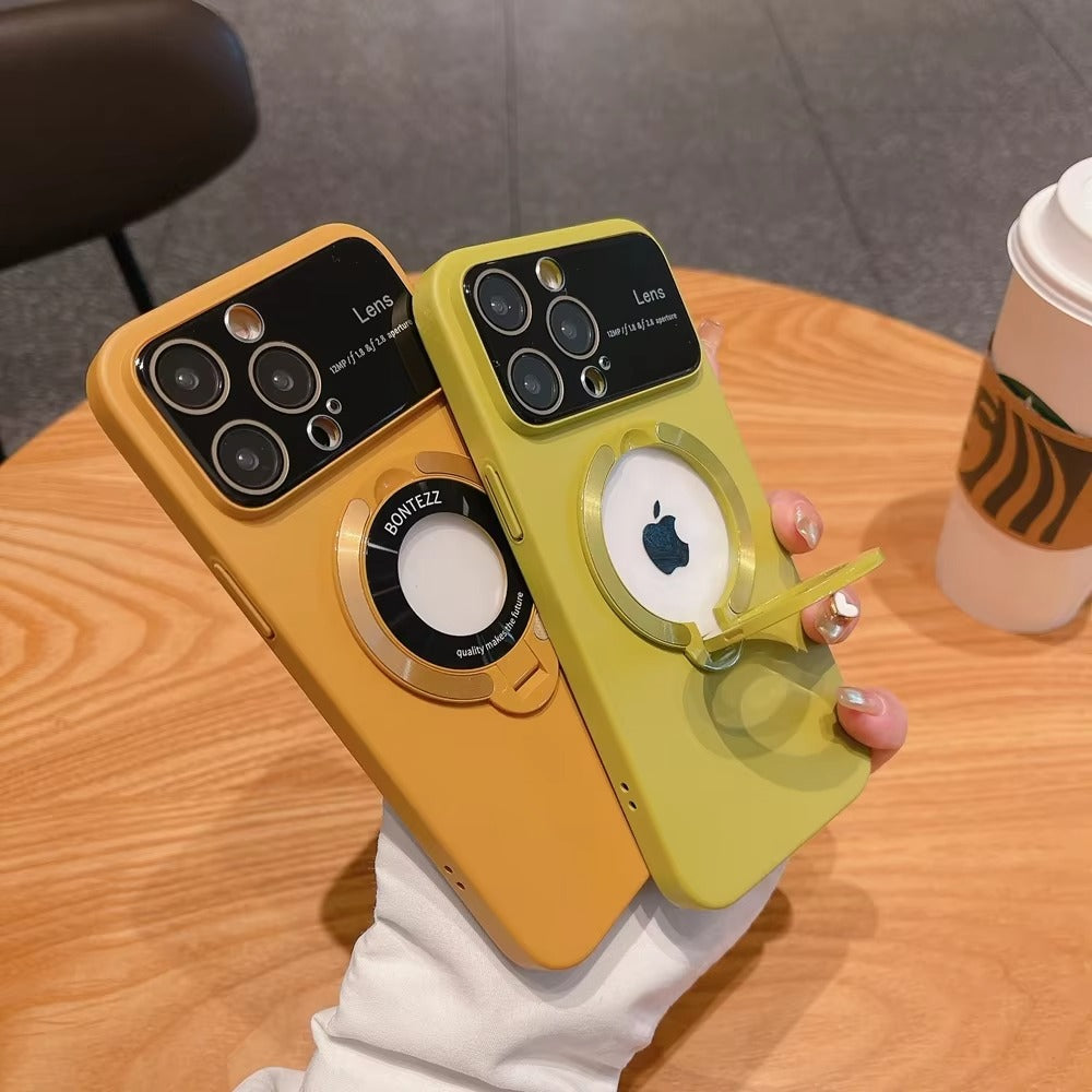 High Quality Apple iPhone Case MagSafe Compatible, Camera Lens & Screen Protection, Cover with PC Shell & Stand Bracket