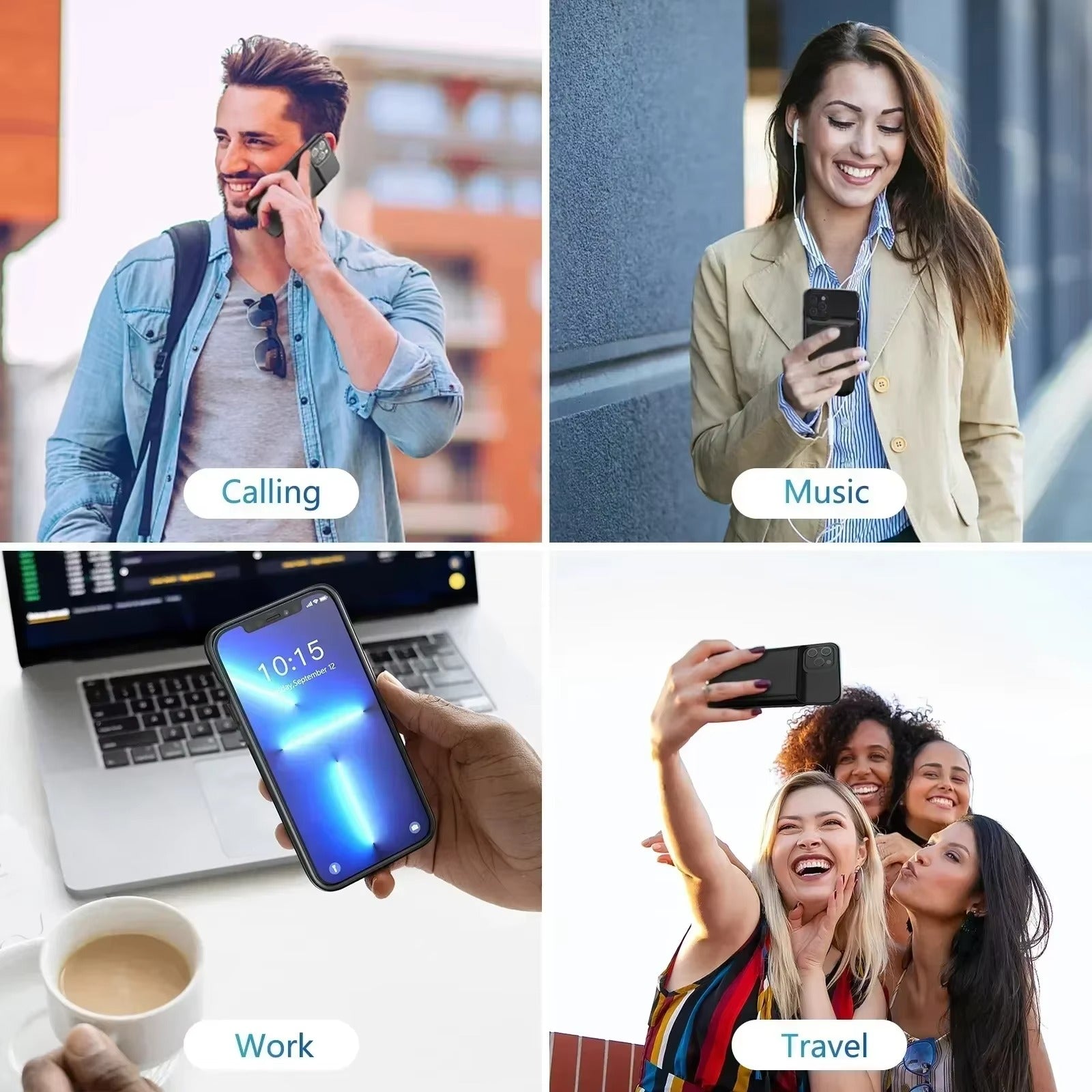 Robust Apple iPhone Case MagSafe Compatible, Camera Lens & Screen Protection, Ultra Thin Shockproof Magnetic Full All Around Protection Cover with 10000mAh Battery Charger