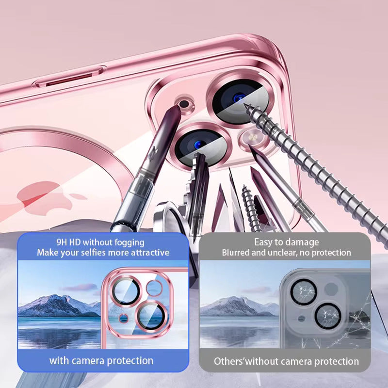 Luxury Magnetic Magsafe Phone Case – Wireless Charging, Transparent Electroplated Shockproof Cover,