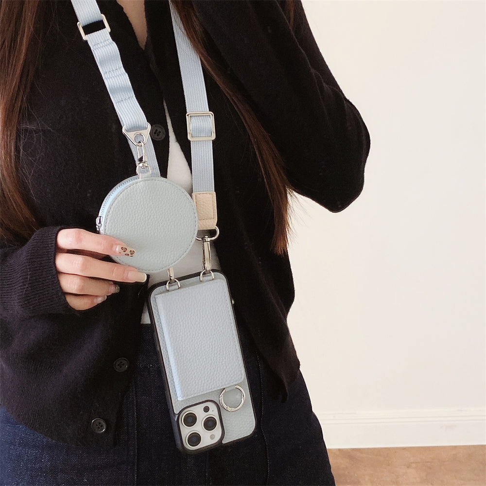 Luxury Crossbody Wallet iPhone Case – Card Pocket Holder, Lanyard Leather Cover, Stylish & Functional Design Case for iPhone