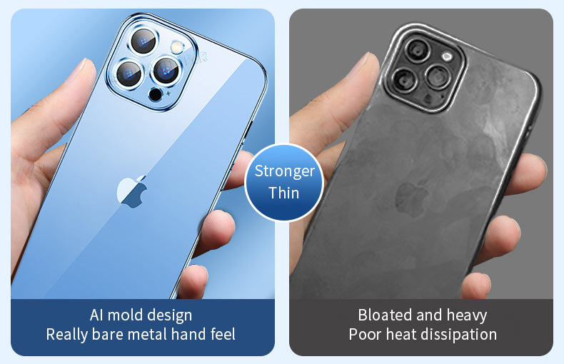 Luxury Clear Shockproof iPhone Case - Ultra-Thin, MagSafe Compatible, Camera Lens Protection, Transparent Hard PC Cover,