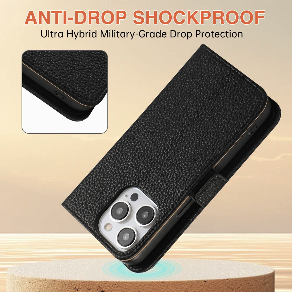 Luxury Crossbody Zipper Wallet iPhone Case – Leather Card Holder, Hands-Free Strap, Shockproof Protection, and Stylish Design for Ultimate Convenience