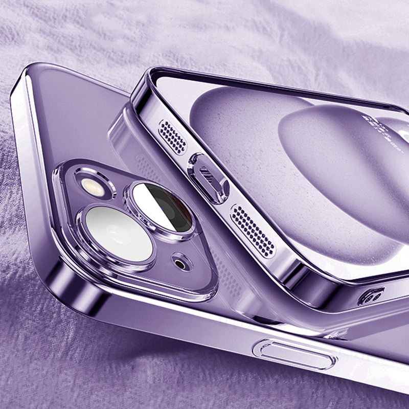 Luxury Transparent TPU iPhone Case – Ultra Thin, Plating Design, Soft Shockproof Cover, HD Lens Protection,