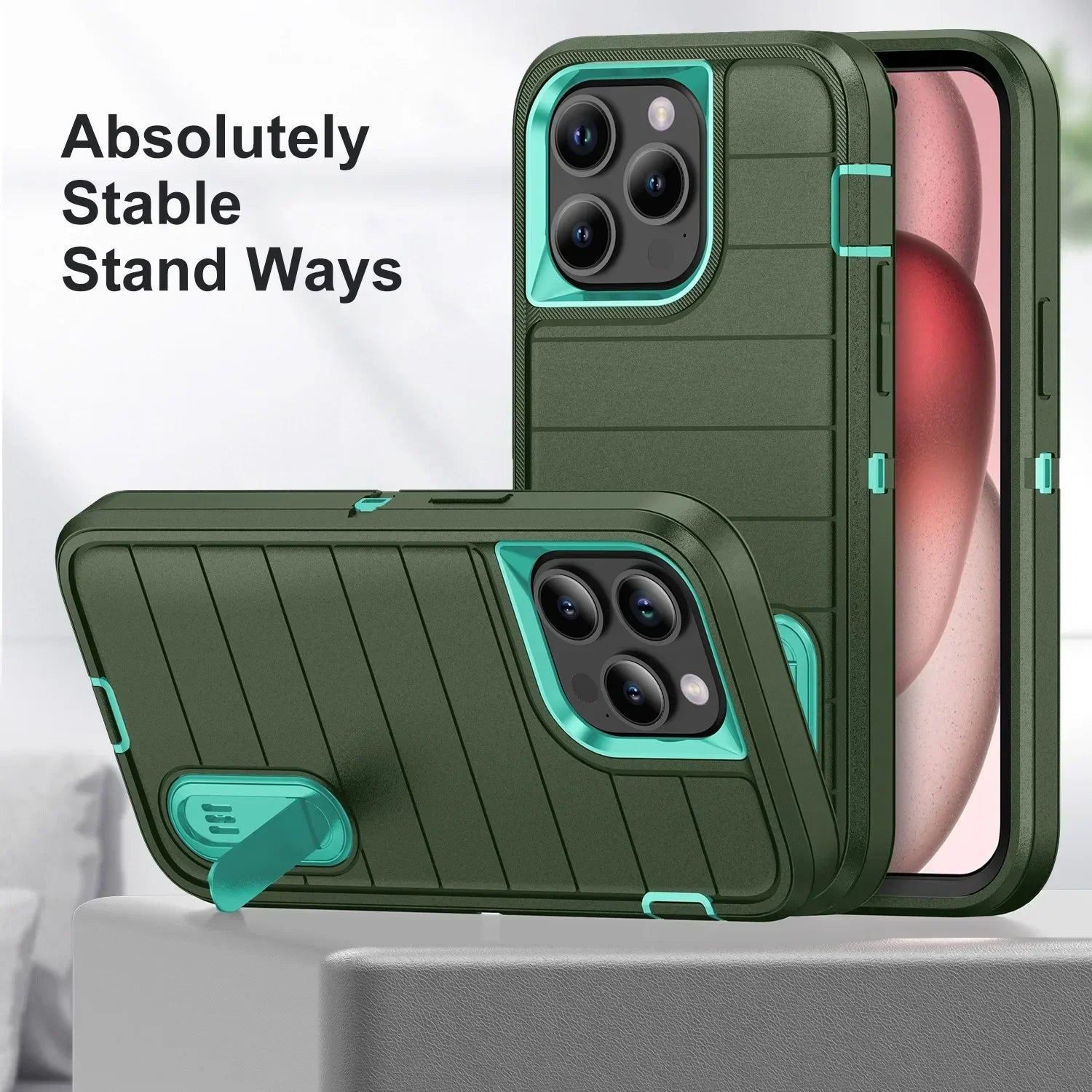 Heavy-Duty Shock Absorption iPhone Case – Full-Body Protective Silicone Rubber Cover for iPhone Models