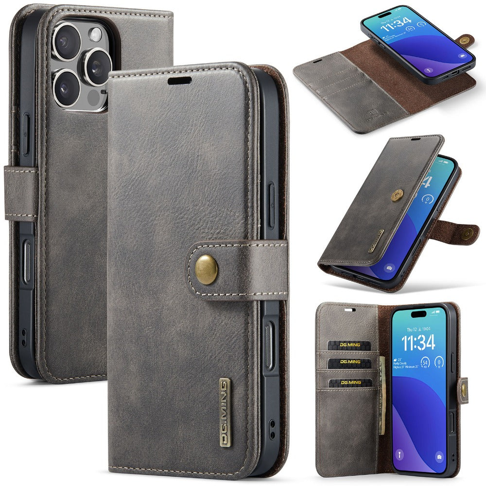 Premium Detachable Magnetic Leather Wallet iPhone Case – Card Holder, and Stylish Flip Cover for Secure and Convenient Use