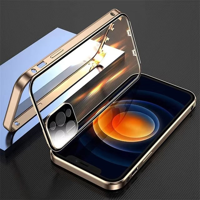 Luxury 360° Full Protection Magnetic iPhone Case – Metal Frame, Double-Sided Glass, Shockproof Bumper Cover | Case for iPhone