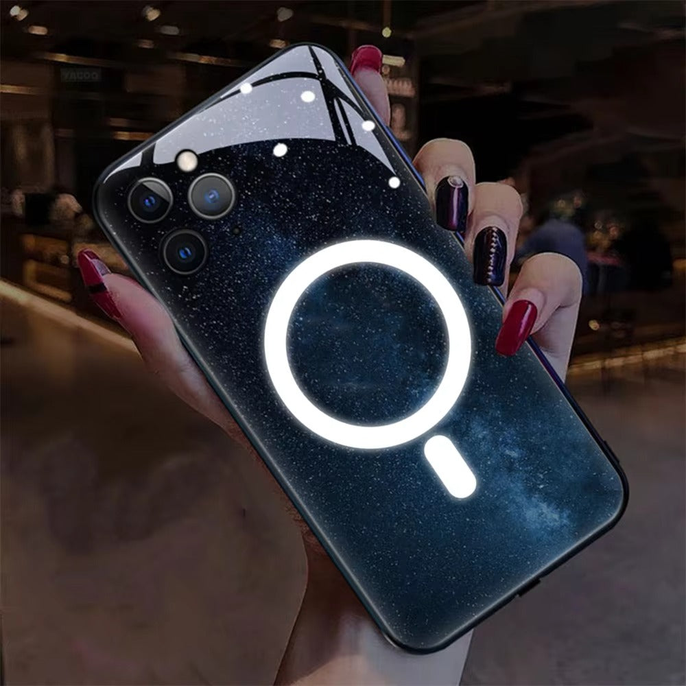 Premium Apple iPhone Case, MagSafe Compatible, Camera Lens and Screen Protection, Ultra Thin, Shockproof, Magnetic, Full All Around Protection, LED Call Flash Glass Cover