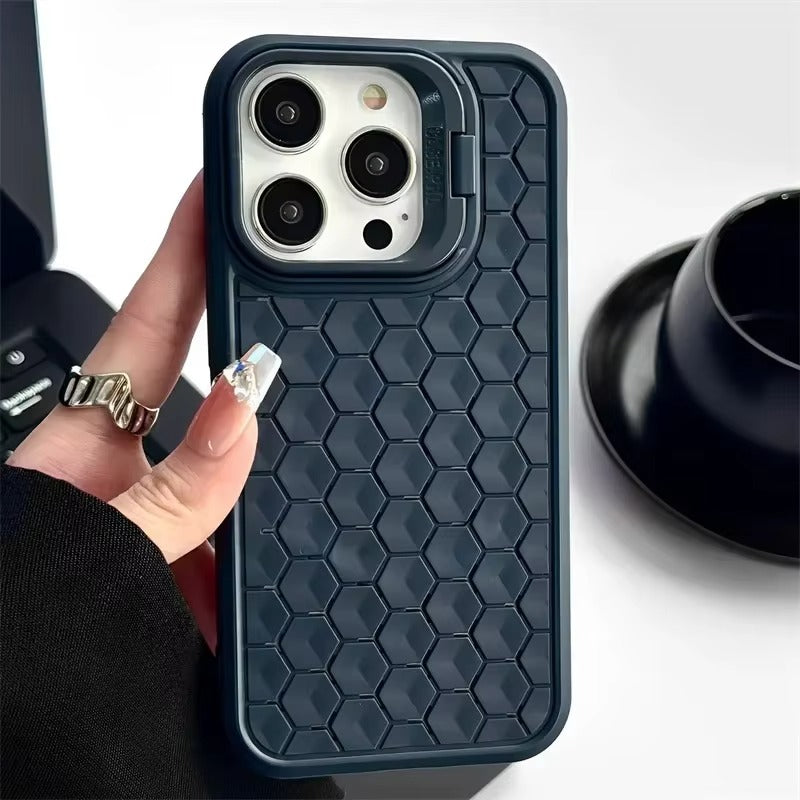 Luxury Apple iPhone Case Ultra Thin Shockproof Magnetic Full All Around Protection Cover with Soft Bracket Wireless Charging