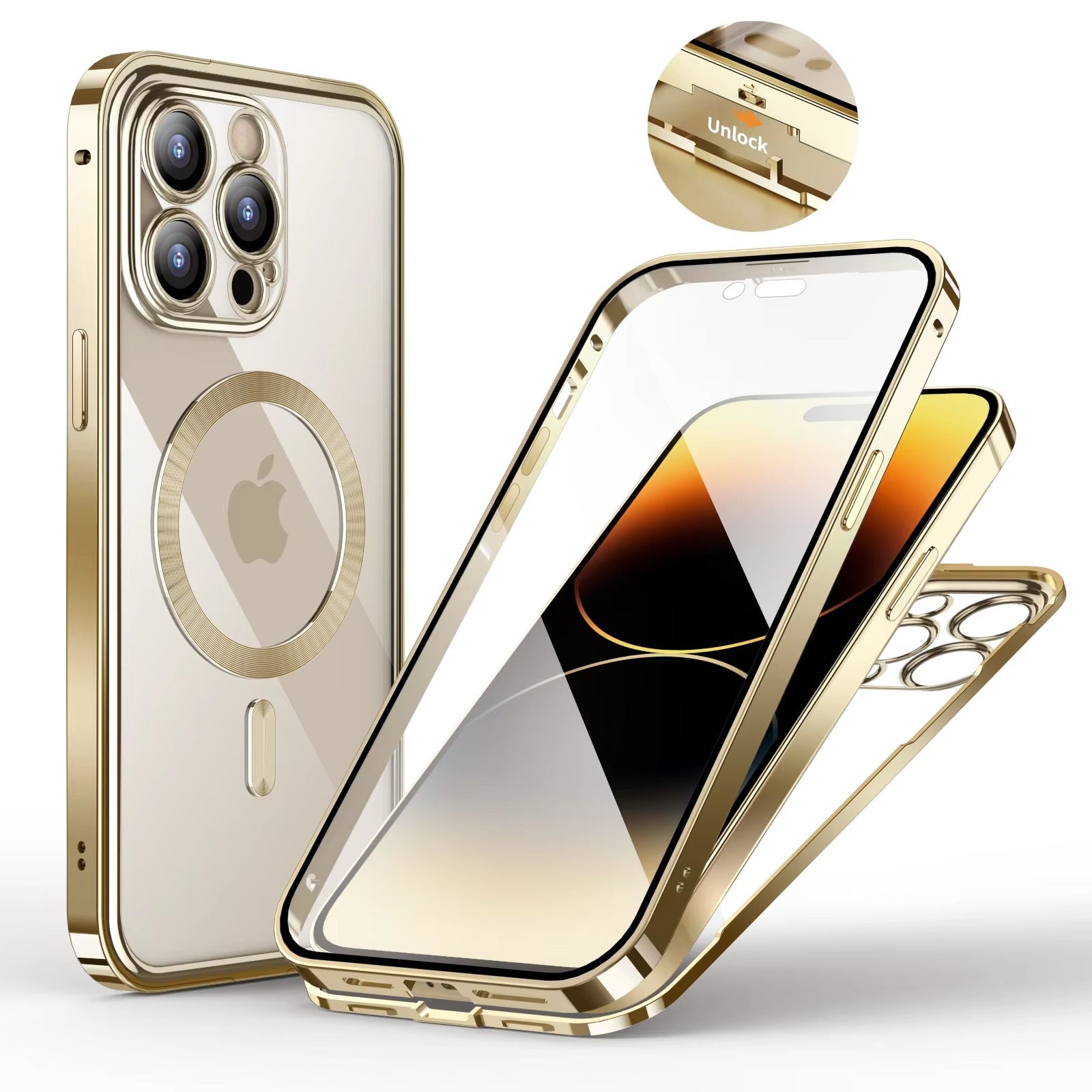 Robust Apple iPhone Case MagSafe Compatible, Camera Lens & Screen Protection, Cover with 10FT Military Glass Shield