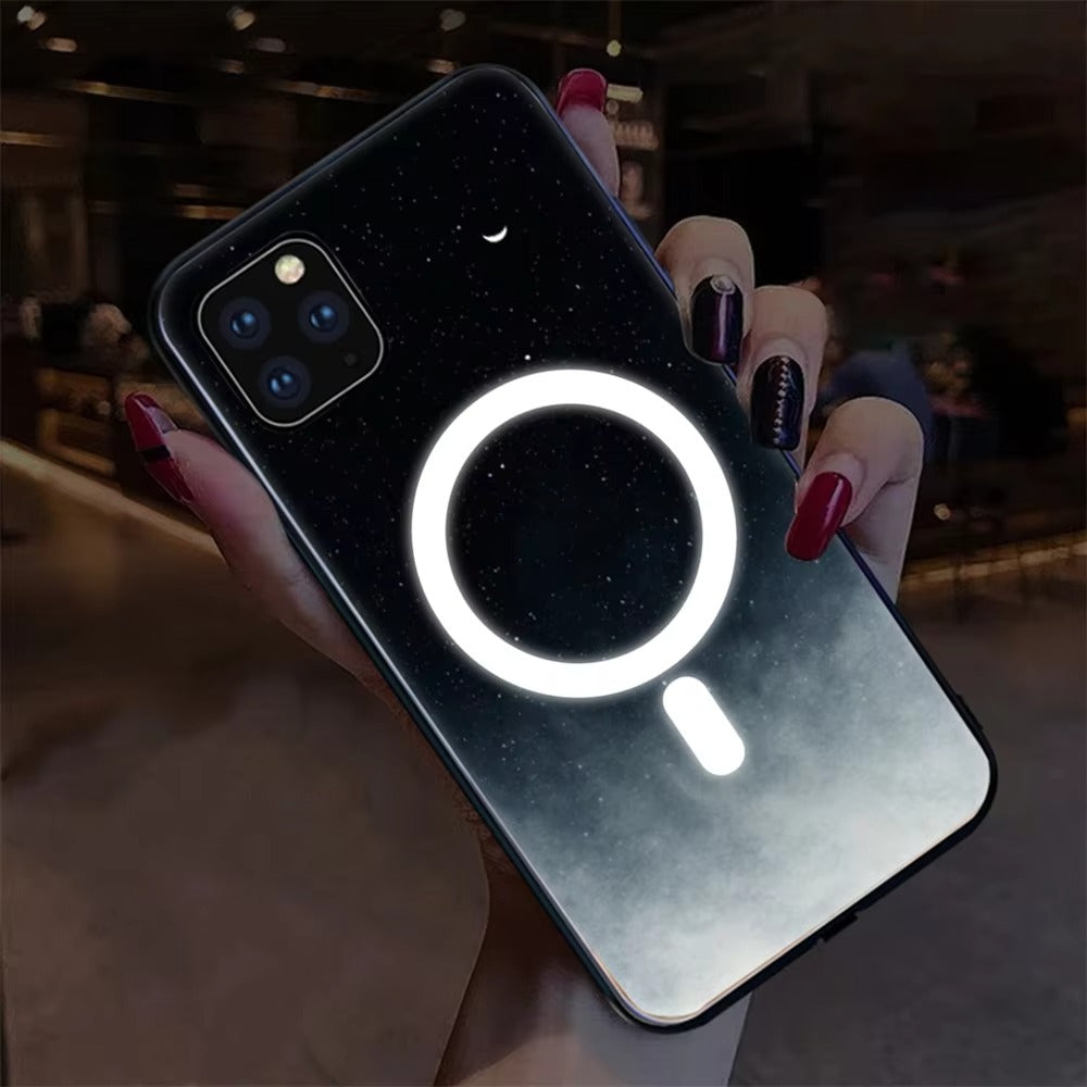 Premium Apple iPhone Case, MagSafe Compatible, Camera Lens and Screen Protection, Ultra Thin, Shockproof, Magnetic, Full All Around Protection, LED Call Flash Glass Cover