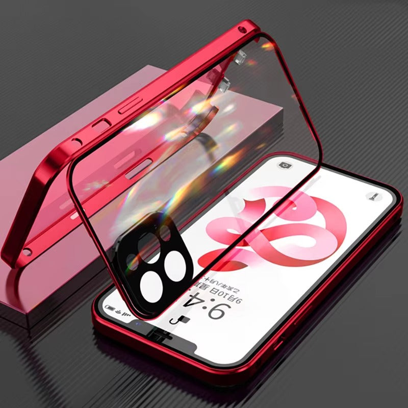 Luxury 360° Full Protection Magnetic iPhone Case – Metal Frame, Double-Sided Glass, Shockproof Bumper Cover | Case for iPhone