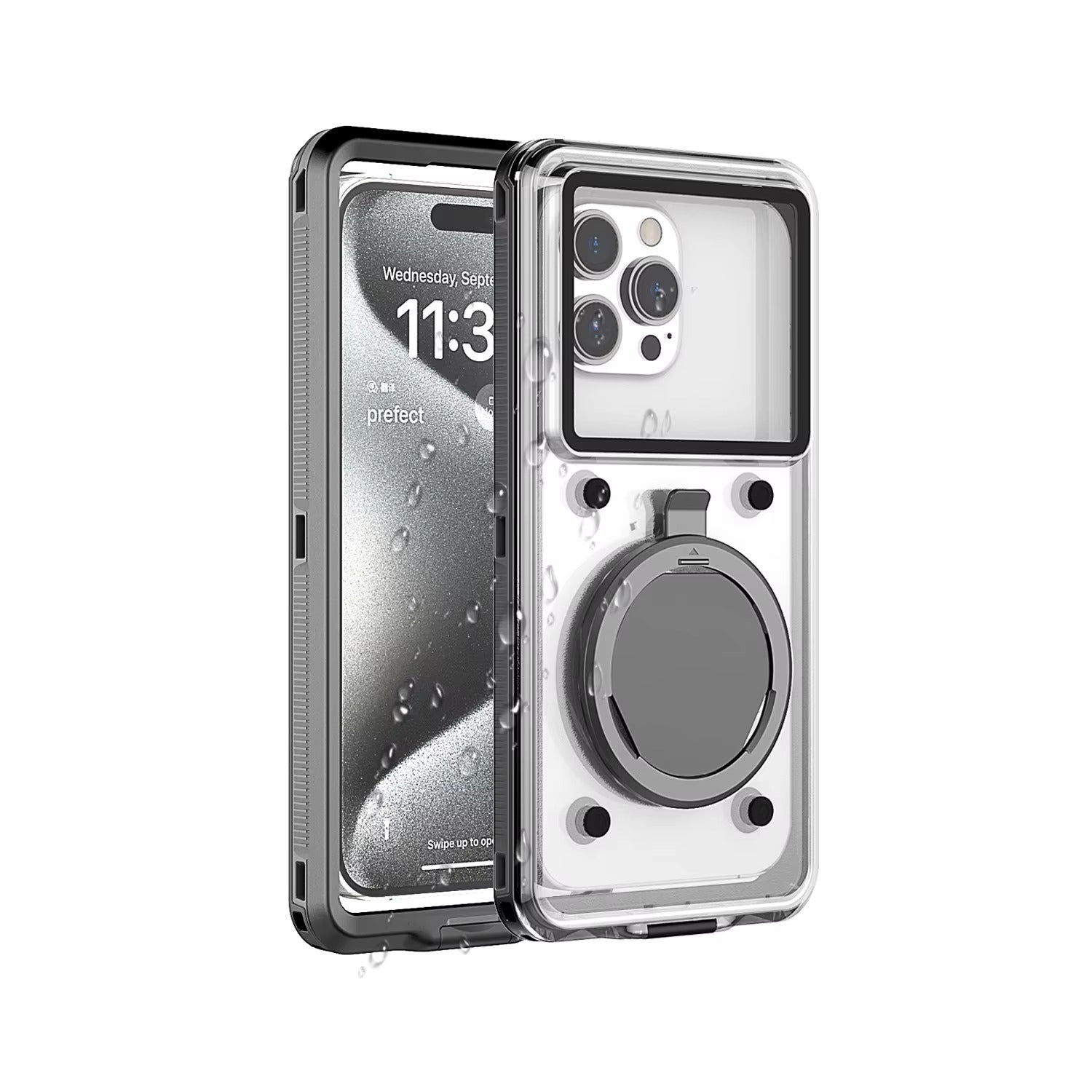 Premium Apple iPhone Case MagSafe Compatible, Camera Lens & Screen Protection, Ultra Thin Shockproof Magnetic Full All Around Protection Cover with IP68 Universal Waterproof Design