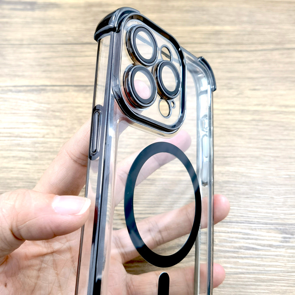 Plating Shockproof MagSafe iPhone Case - Airbag Protection, Magnetic Wireless Charging, Anti-Shock Durable Case for iPhone