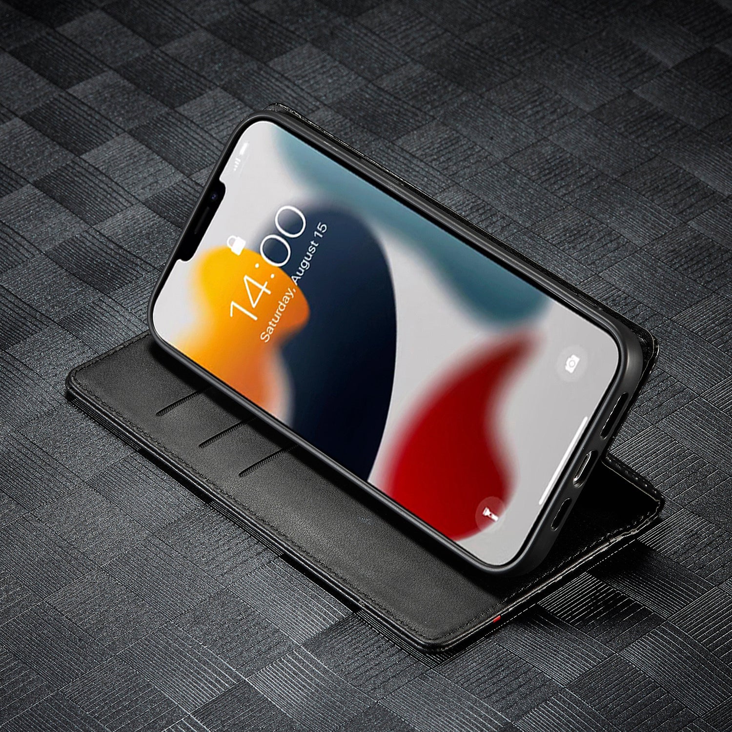 Luxury Carbon Fiber Leather Wallet iPhone Case – Magnetic Flip Cover, Card Holder, Shockproof Protection, Durable for iPhone