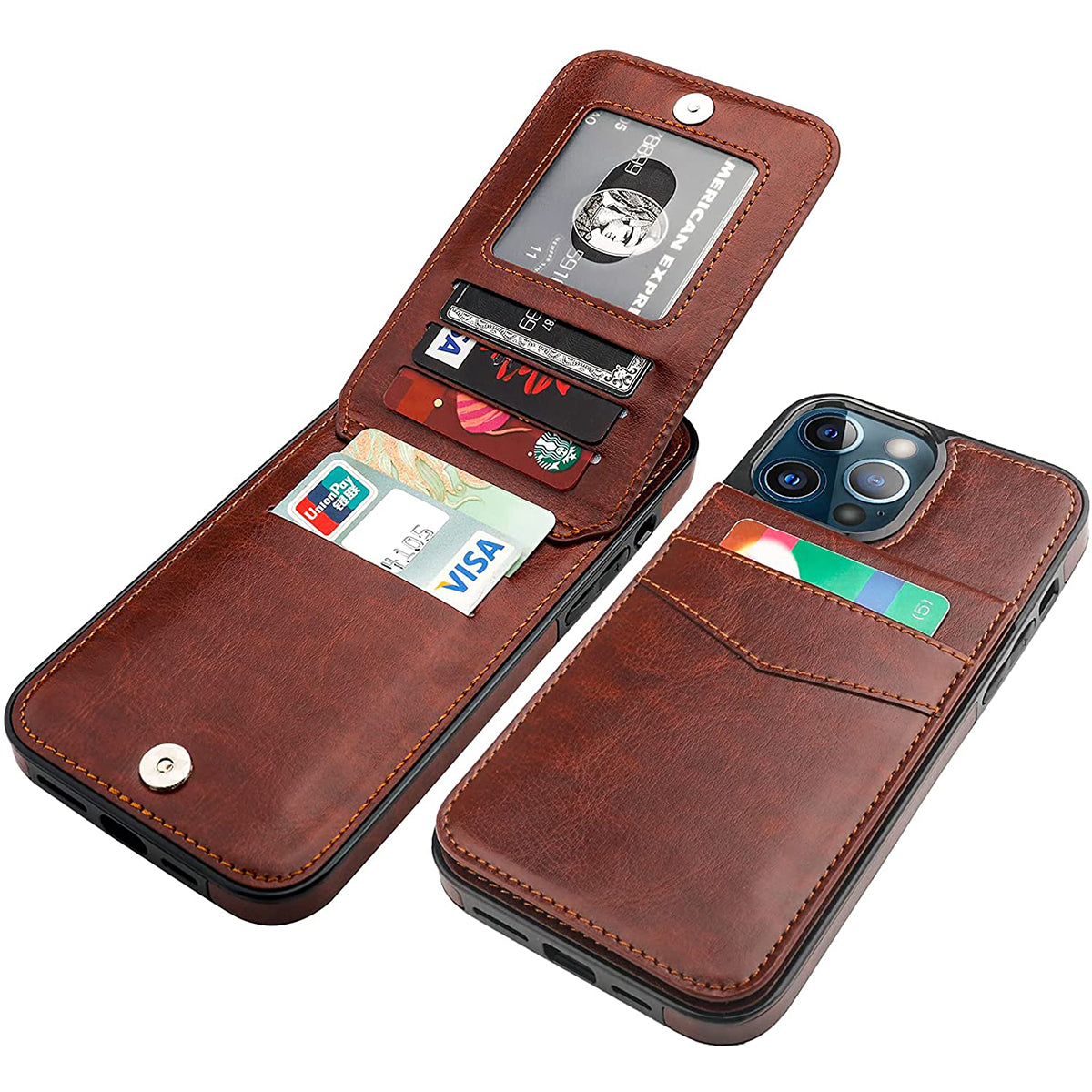 Luxury Flip Leather Wallet iPhone Case – Credit Card Holder, Kickstand, Premium & Durable Protection | Case for iPhone