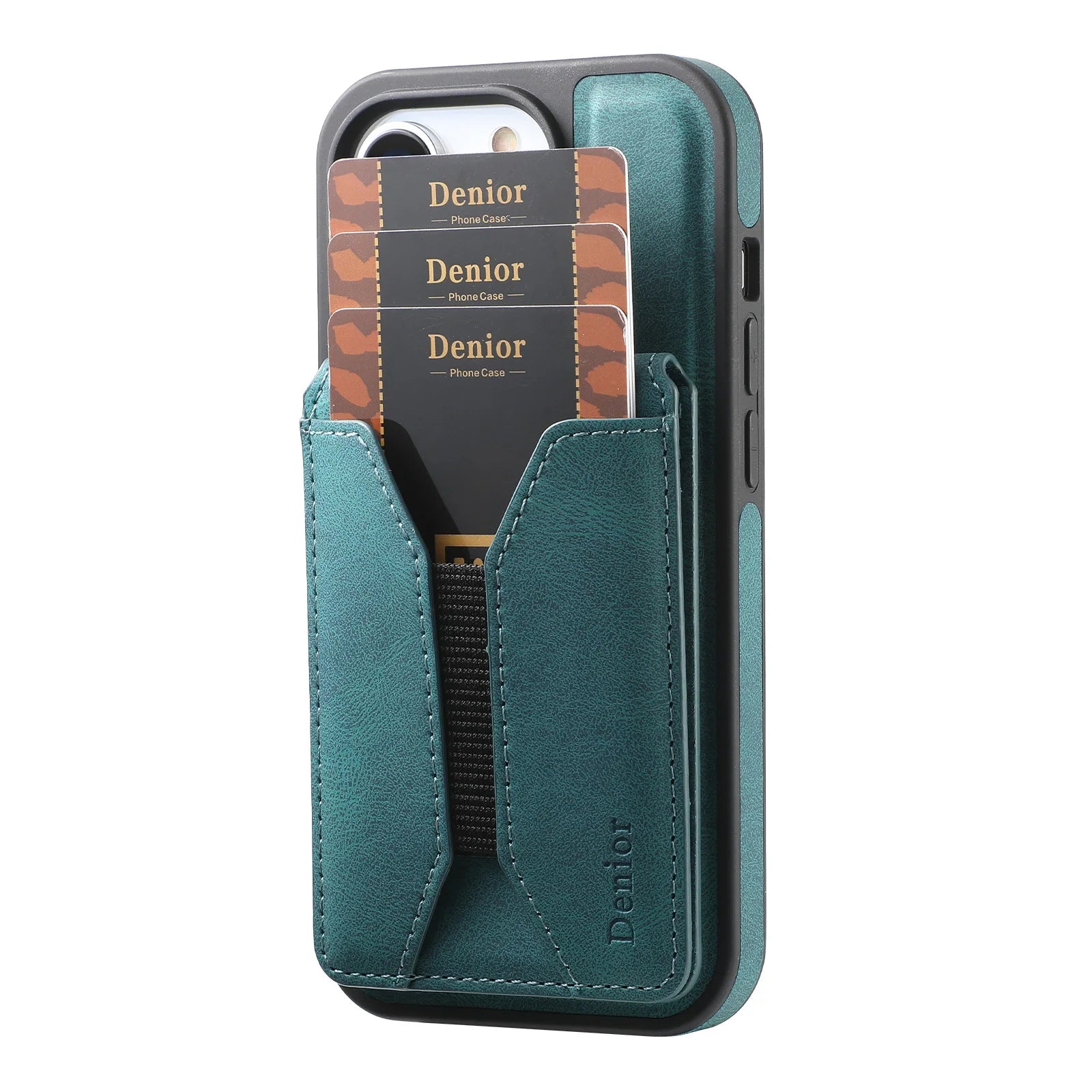 Luxury Magnetic Card Holder iPhone Case – 360° Rotating Stand, Multifunctional Leather Wallet, Shockproof Protection, MagSafe Compatible Cover for iPhone Models