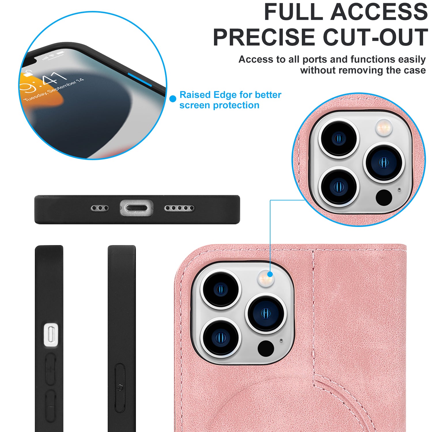 Luxury Magnetic Leather Wallet iPhone Case – MagSafe Wireless Charging, Card Slot, Stand Feature, Premium Protection, Stylish & Durable Cover