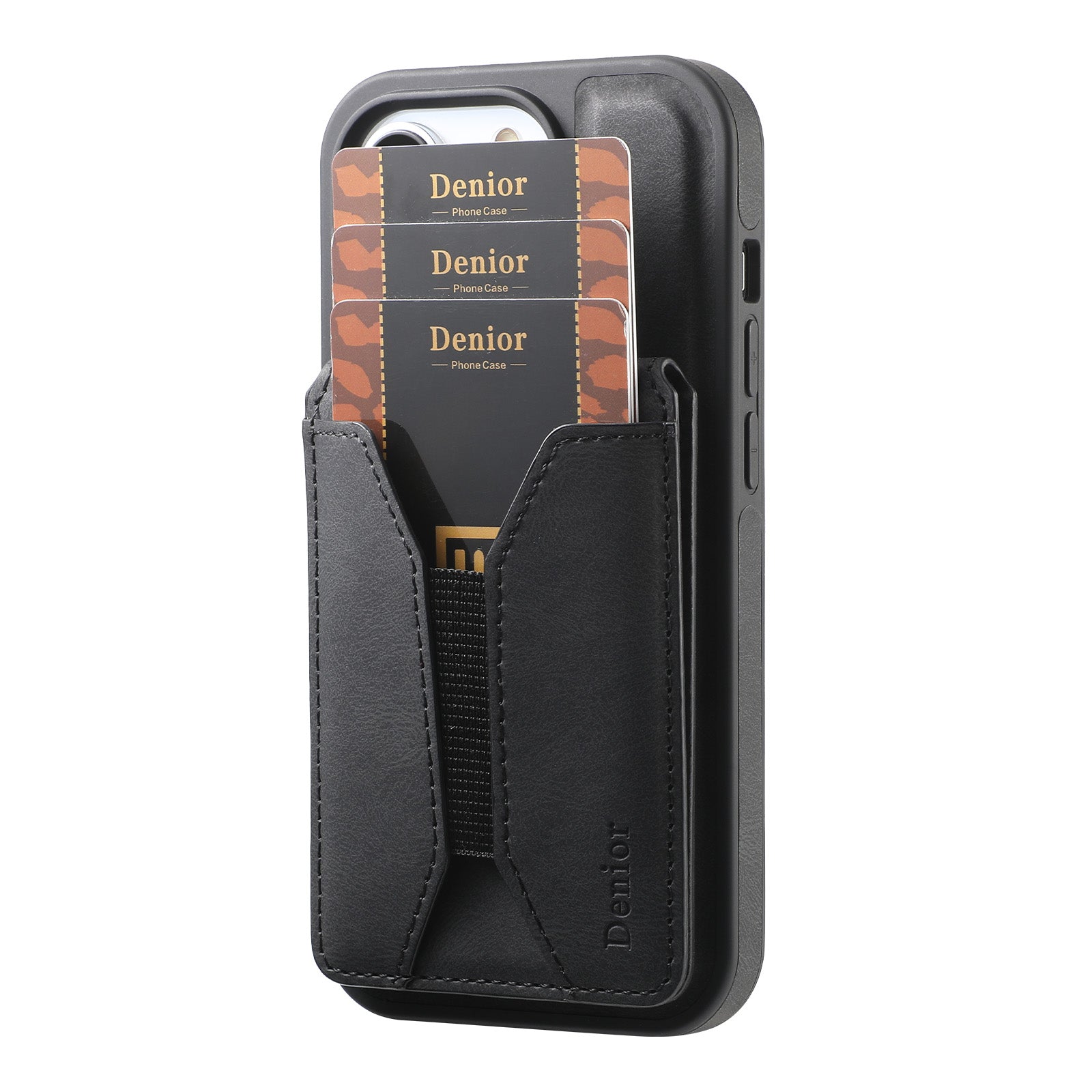 Luxury Magnetic Card Holder iPhone Case – 360° Rotating Stand, Multifunctional Leather Wallet, Shockproof Protection, MagSafe Compatible Cover for iPhone Models
