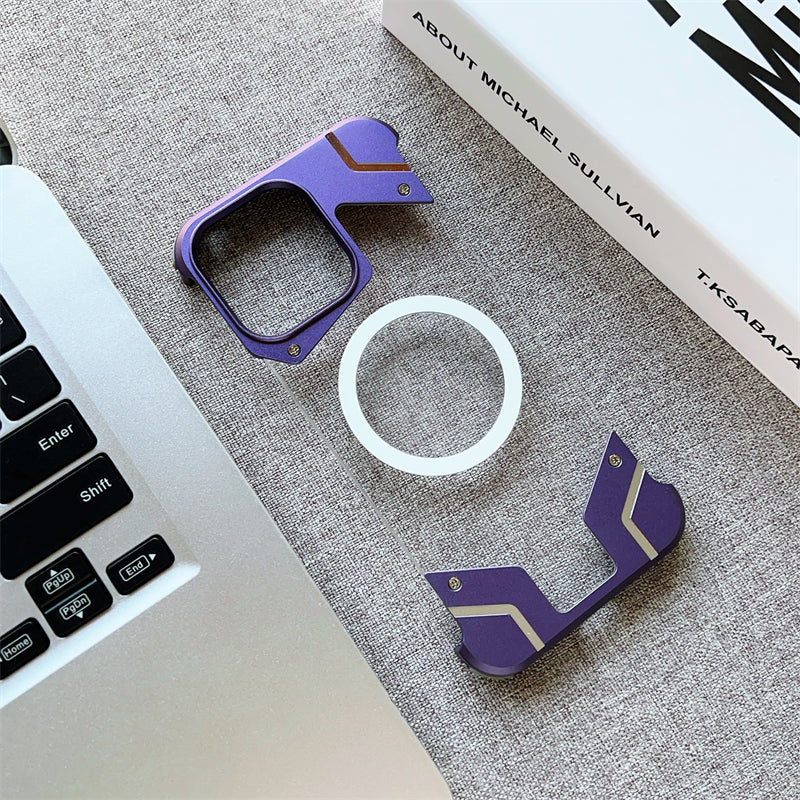 Aluminum Alloy Frameless  - Metal Bumper, Transparent PC Back, Magnetic Wireless Charging Compatible | Case for iPhone