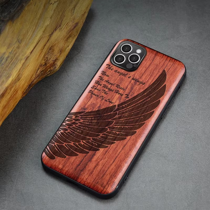 Robust Apple iPhone Case, MagSafe Compatible, Camera Lens and Screen Protection, Ultra Thin, Shockproof, Magnetic, Full All Around Protection, Real Wood TPU Cover
