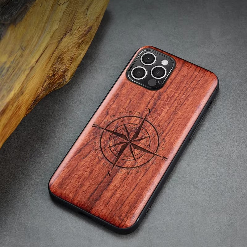Robust Apple iPhone Case, MagSafe Compatible, Camera Lens and Screen Protection, Ultra Thin, Shockproof, Magnetic, Full All Around Protection, Real Wood TPU Cover