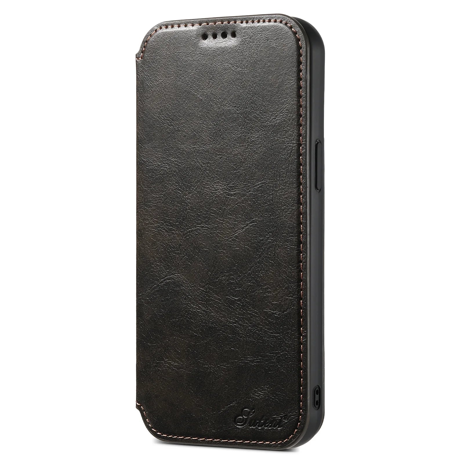 Luxury Leather Magnetic Flip iPhone Case – MagSafe Wallet Card Holder, Wireless Charging Compatible, Shockproof Protection, Elegant Design for iPhone Models