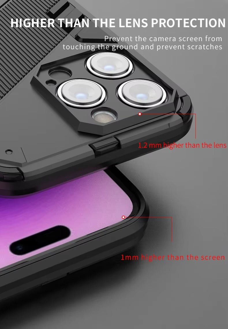 Robust Apple iPhone Case, MagSafe Compatible, Camera Lens and Screen Protection, Ultra Thin, Shockproof, Magnetic, Full All Around Protection, Armor Kickstand Cover