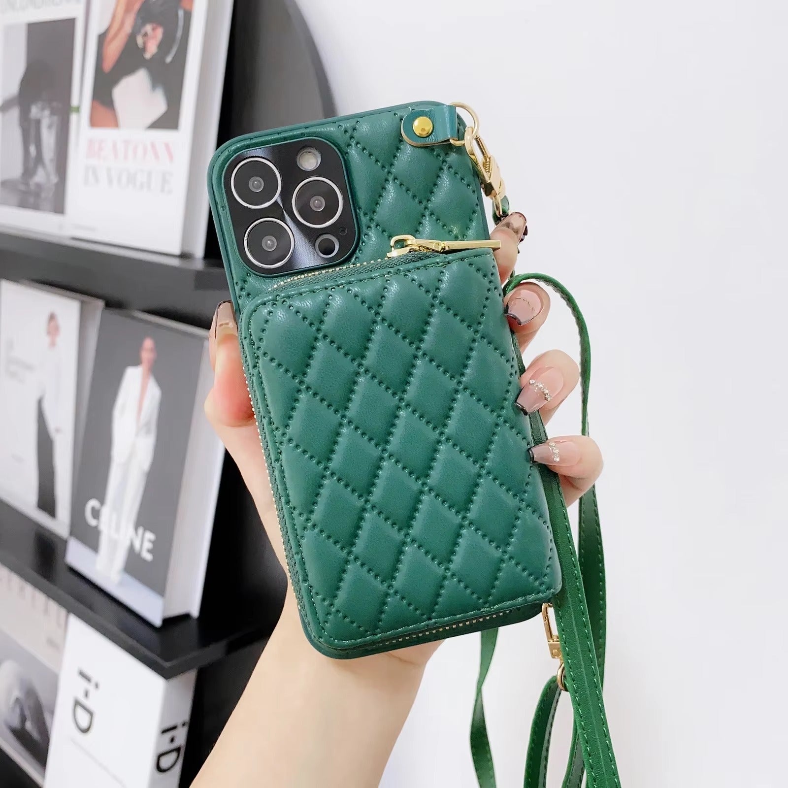 Premium Wallet Apple iPhone Case,Ultra Thin Magnetic Shockproof Full Cover Card Slots, and Crossbody Leather Strap