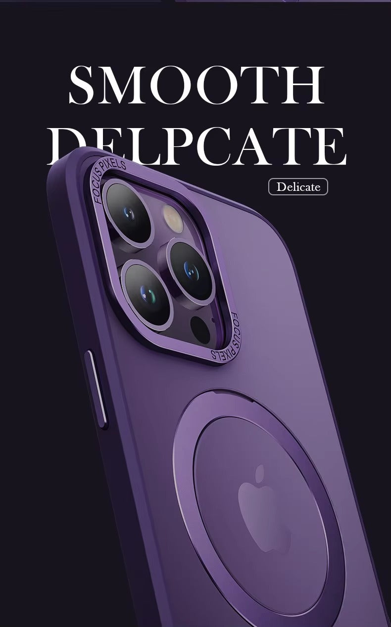 High Quality Apple iPhone Case MagSafe Compatible, Camera Lens & Screen Protection,  Cover with Aluminum Stand & Metal Lens