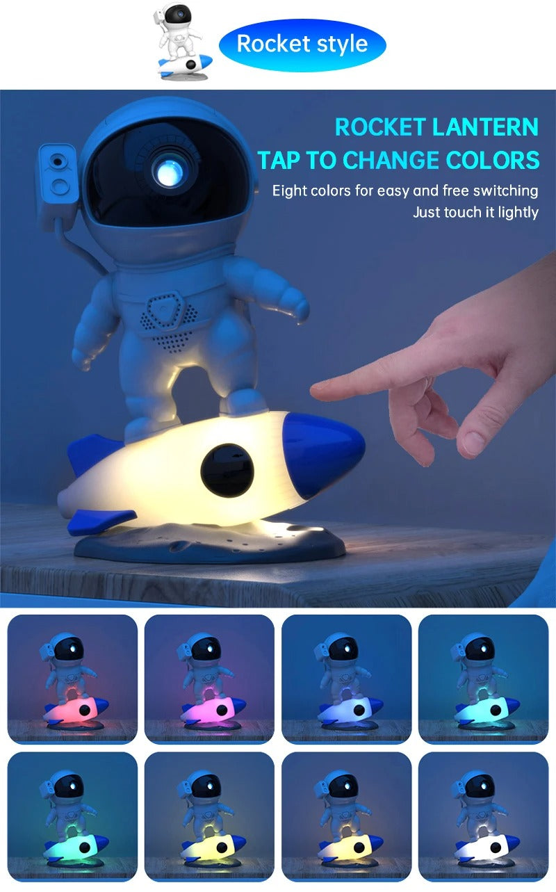 Luxury Astronaut Star Projector Night Light – 360° Adjustable Galaxy Lamp with Remote, Nebula LED Mood Light, Bedroom Ceiling Sky Decor for Kids Gift