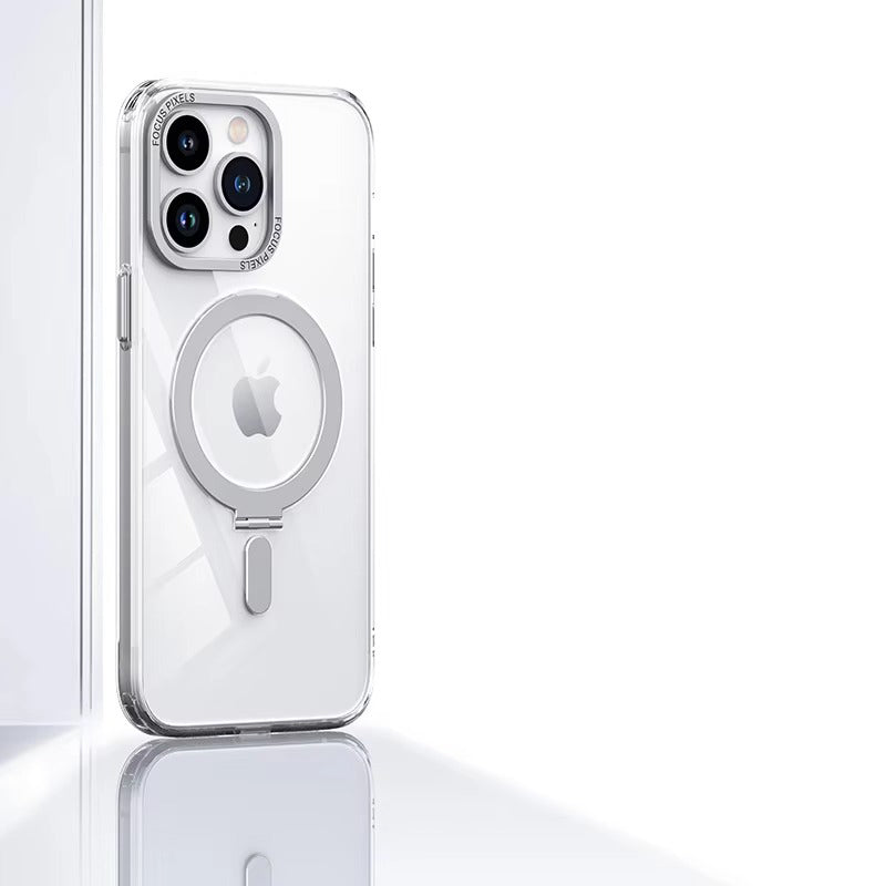 High Quality Apple iPhone Case MagSafe Compatible, Camera Lens & Screen Protection,  Cover with Aluminum Stand & Metal Lens