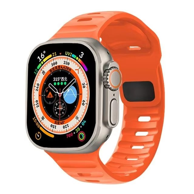 Premium Silicone Sport Watch Band – Soft, Waterproof, Adjustable Strap Compatible with 38mm to 49mm Smartwatches, Breathable & Lightweight Design