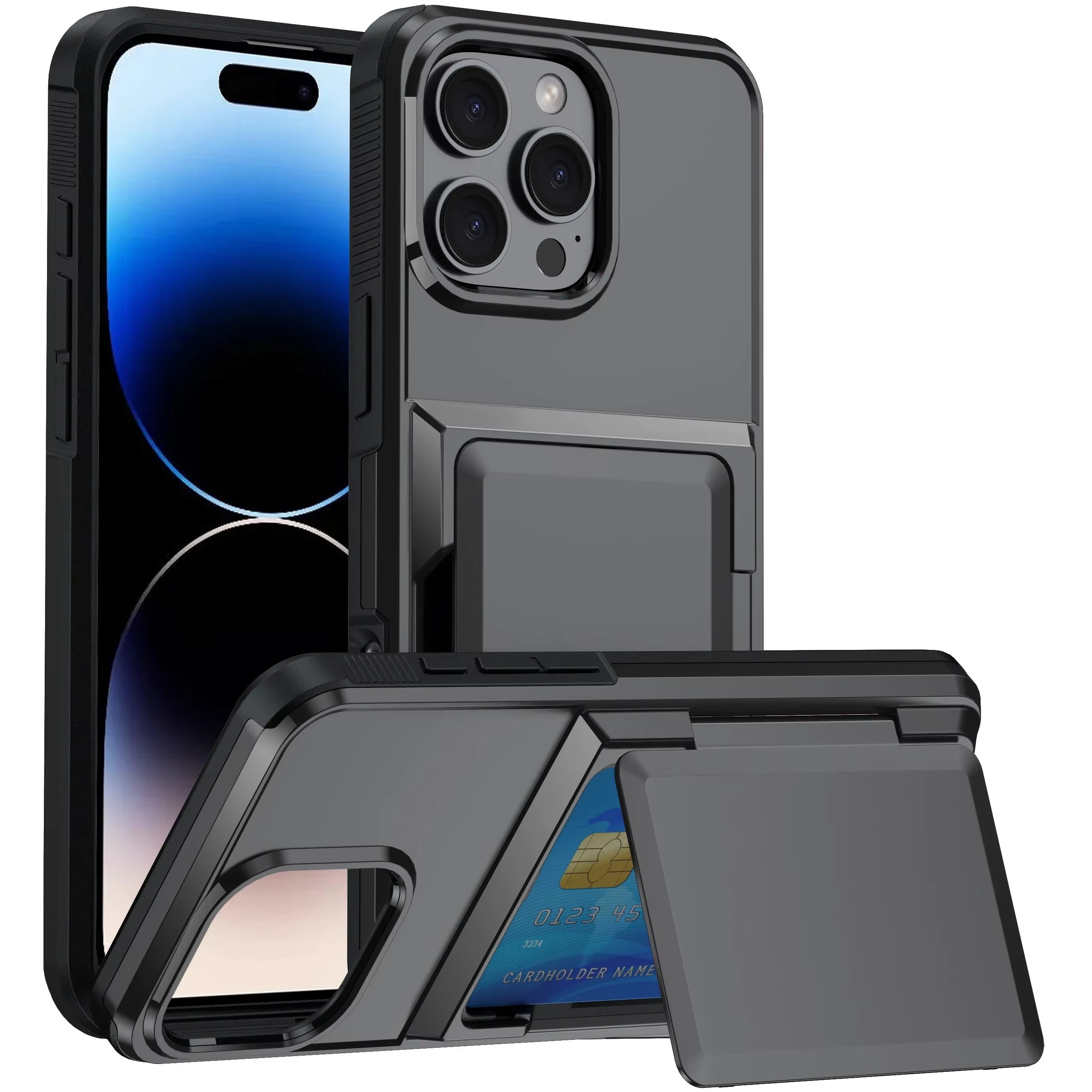 Robust Apple iPhone Case, MagSafe Compatible, Camera Lens and Screen Protection, Ultra Thin, Shockproof, Magnetic, Full All Around Protection, Wallet Card Holder Cover