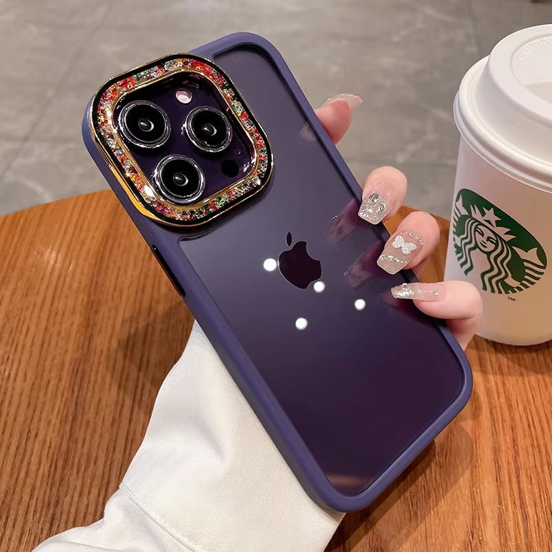 Luxury Apple iPhone Case, MagSafe Compatible, Camera Lens & Screen Protection, Ultra Thin, Shockproof, Magnetic Full All Around Cover – Glitter Diamond Transparent Armor Case with Enhanced Camera Protection