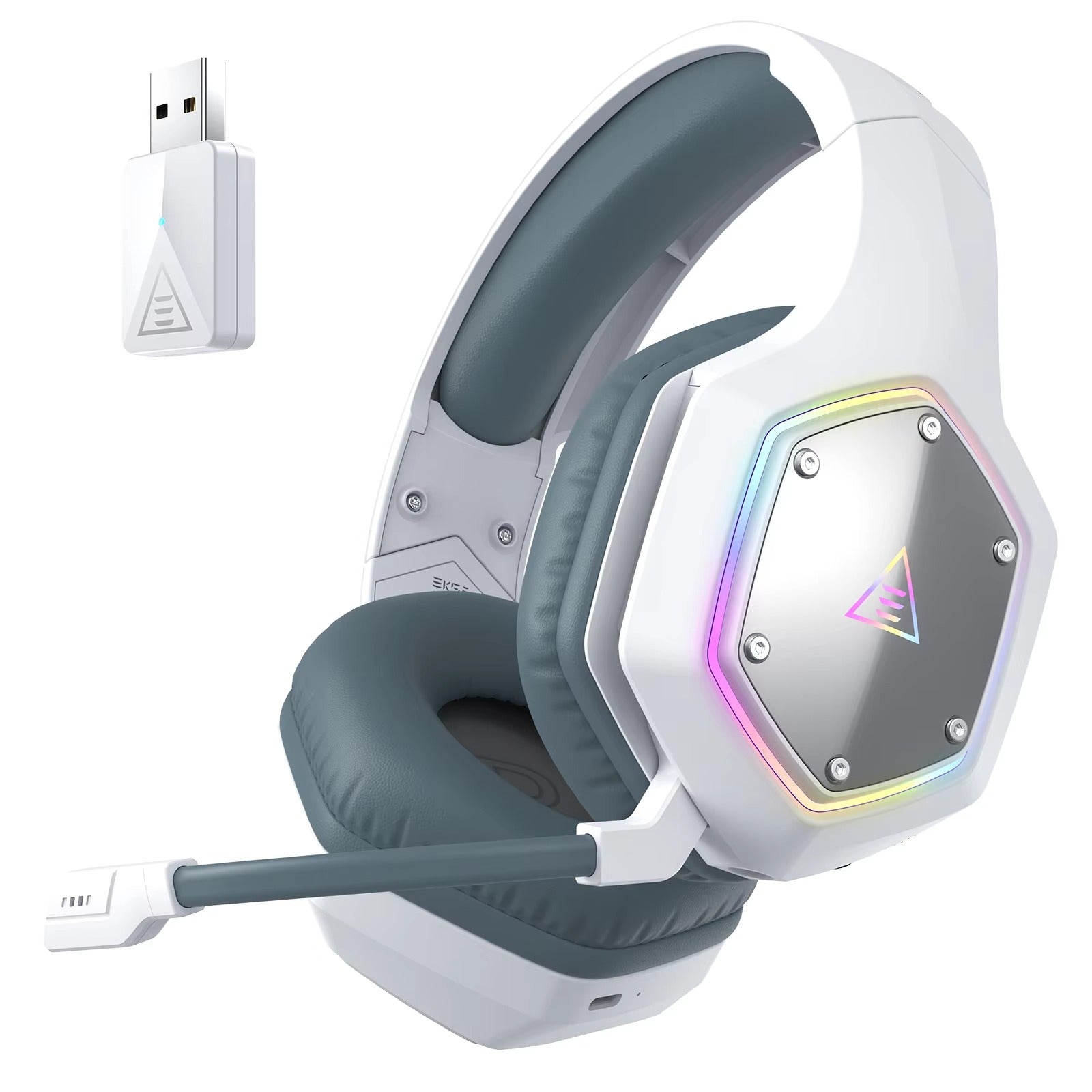 Premium 2.4GHz Wireless Gaming Headset for Mac & iPhone – Low Latency 7.1 Surround Sound Headphones with ENC Microphone