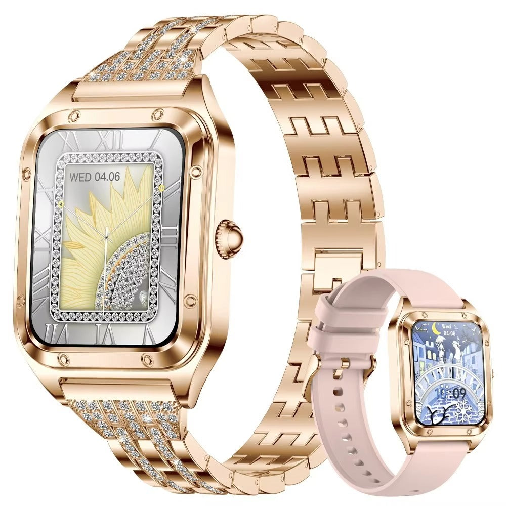 Luxury Women’s Smartwatch for iPhone – Bluetooth Call Fitness Tracker with Blood Pressure Monitor, Waterproof Sport Mode